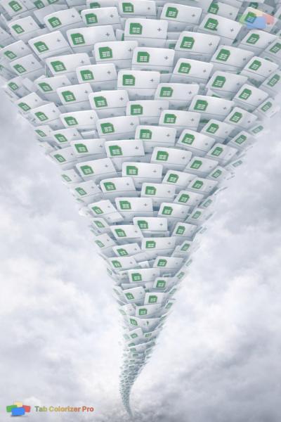 Tornado of identical browser tabs showing how favicons fail when tabs look the same